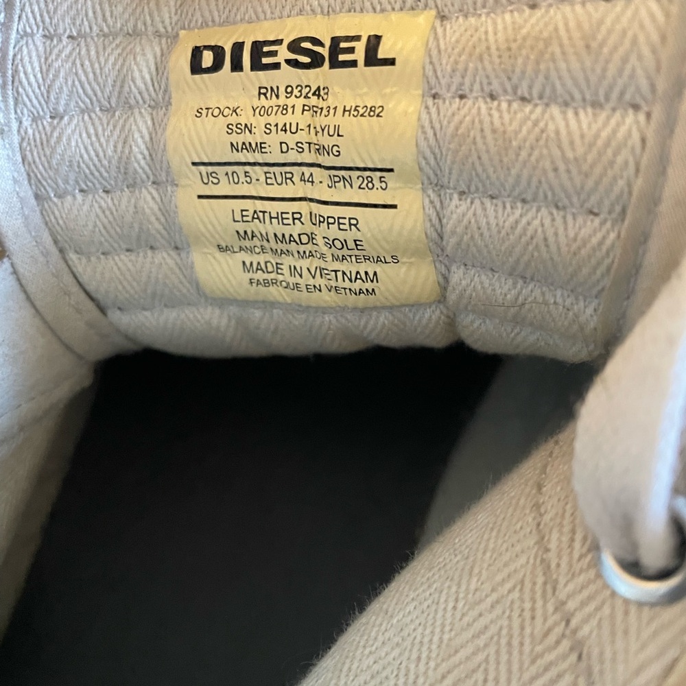 Diesel White Leather Sneakers men’s 10.5